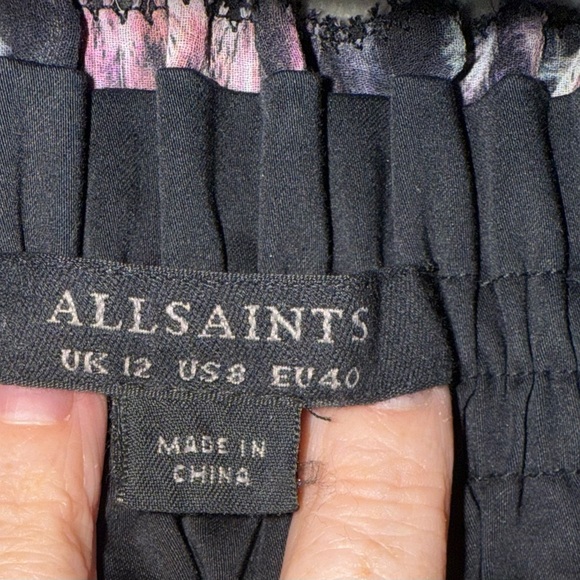 AllSaints Lara Pembury Smocked Off-Shoulder Top –Rainbow Pink –Sz 8 - NWOT - Picture 5 of 7